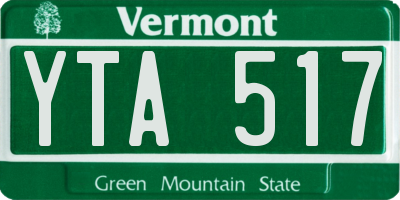 VT license plate YTA517