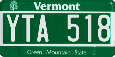 VT license plate YTA518