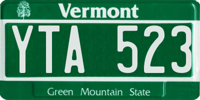 VT license plate YTA523