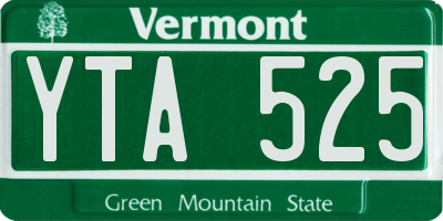 VT license plate YTA525