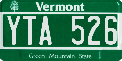 VT license plate YTA526