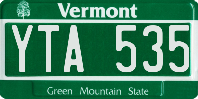 VT license plate YTA535