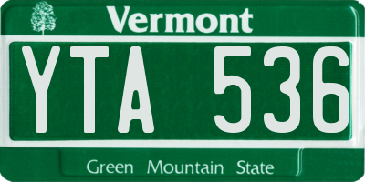 VT license plate YTA536