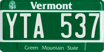 VT license plate YTA537