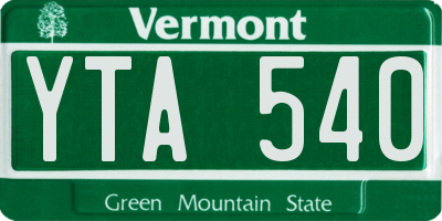 VT license plate YTA540