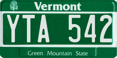 VT license plate YTA542