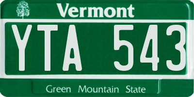 VT license plate YTA543