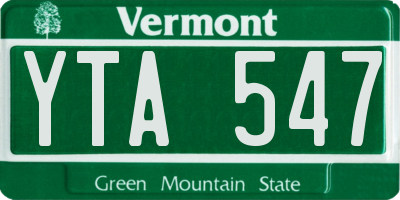 VT license plate YTA547