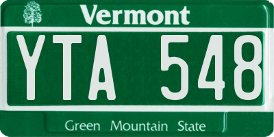 VT license plate YTA548