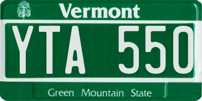 VT license plate YTA550