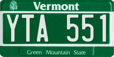 VT license plate YTA551