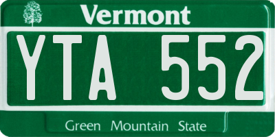 VT license plate YTA552