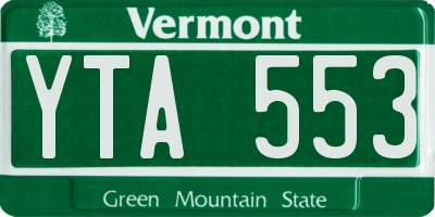 VT license plate YTA553