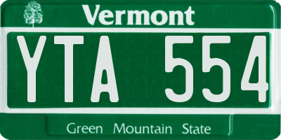 VT license plate YTA554