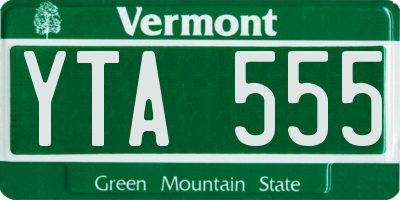 VT license plate YTA555