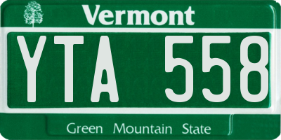 VT license plate YTA558