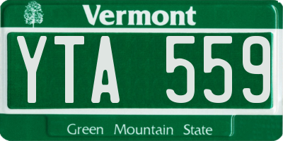 VT license plate YTA559