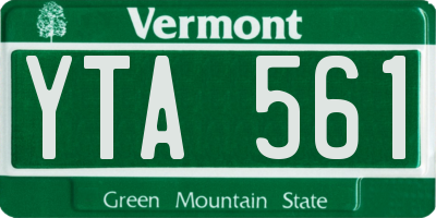 VT license plate YTA561