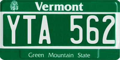VT license plate YTA562