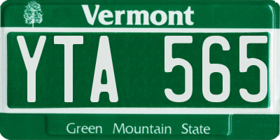 VT license plate YTA565