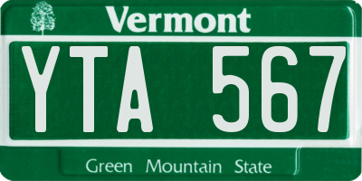 VT license plate YTA567