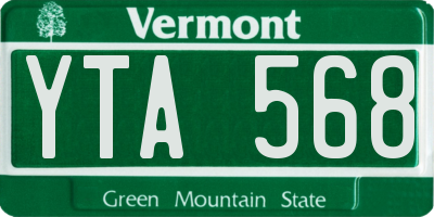 VT license plate YTA568