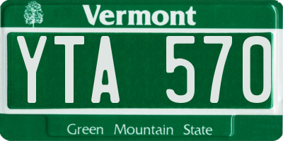 VT license plate YTA570