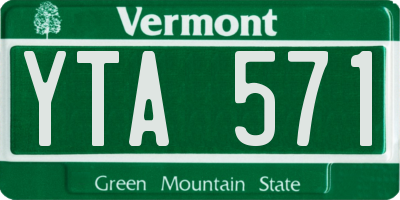 VT license plate YTA571