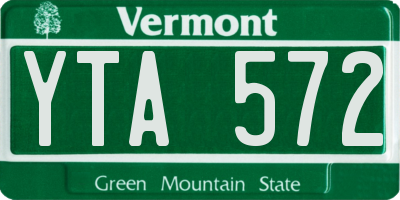 VT license plate YTA572