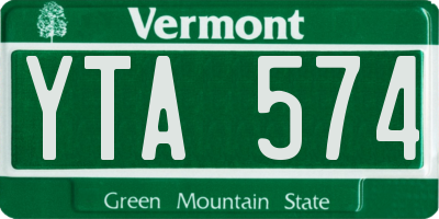 VT license plate YTA574