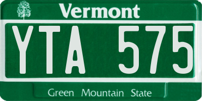 VT license plate YTA575