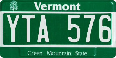 VT license plate YTA576