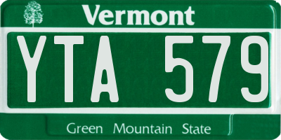 VT license plate YTA579