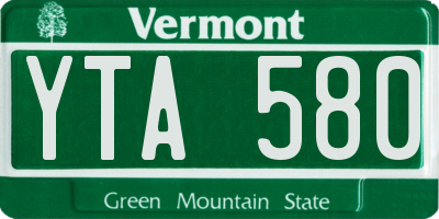 VT license plate YTA580