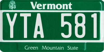 VT license plate YTA581