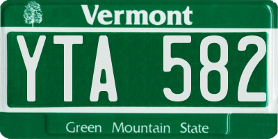 VT license plate YTA582
