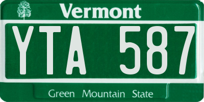 VT license plate YTA587
