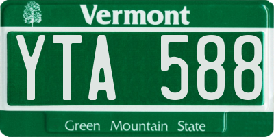 VT license plate YTA588