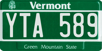 VT license plate YTA589