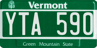 VT license plate YTA590