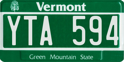 VT license plate YTA594