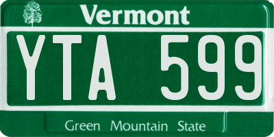 VT license plate YTA599