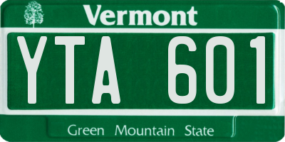 VT license plate YTA601