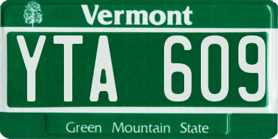 VT license plate YTA609