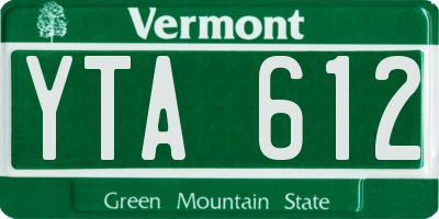 VT license plate YTA612