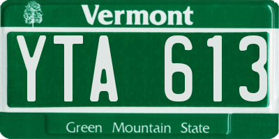VT license plate YTA613