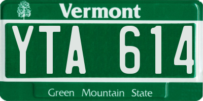 VT license plate YTA614