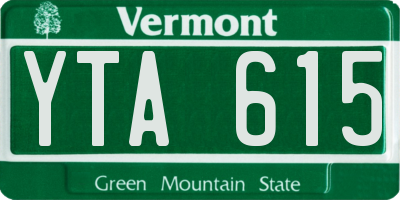 VT license plate YTA615