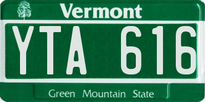 VT license plate YTA616
