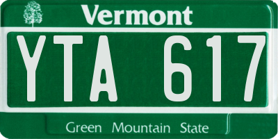 VT license plate YTA617